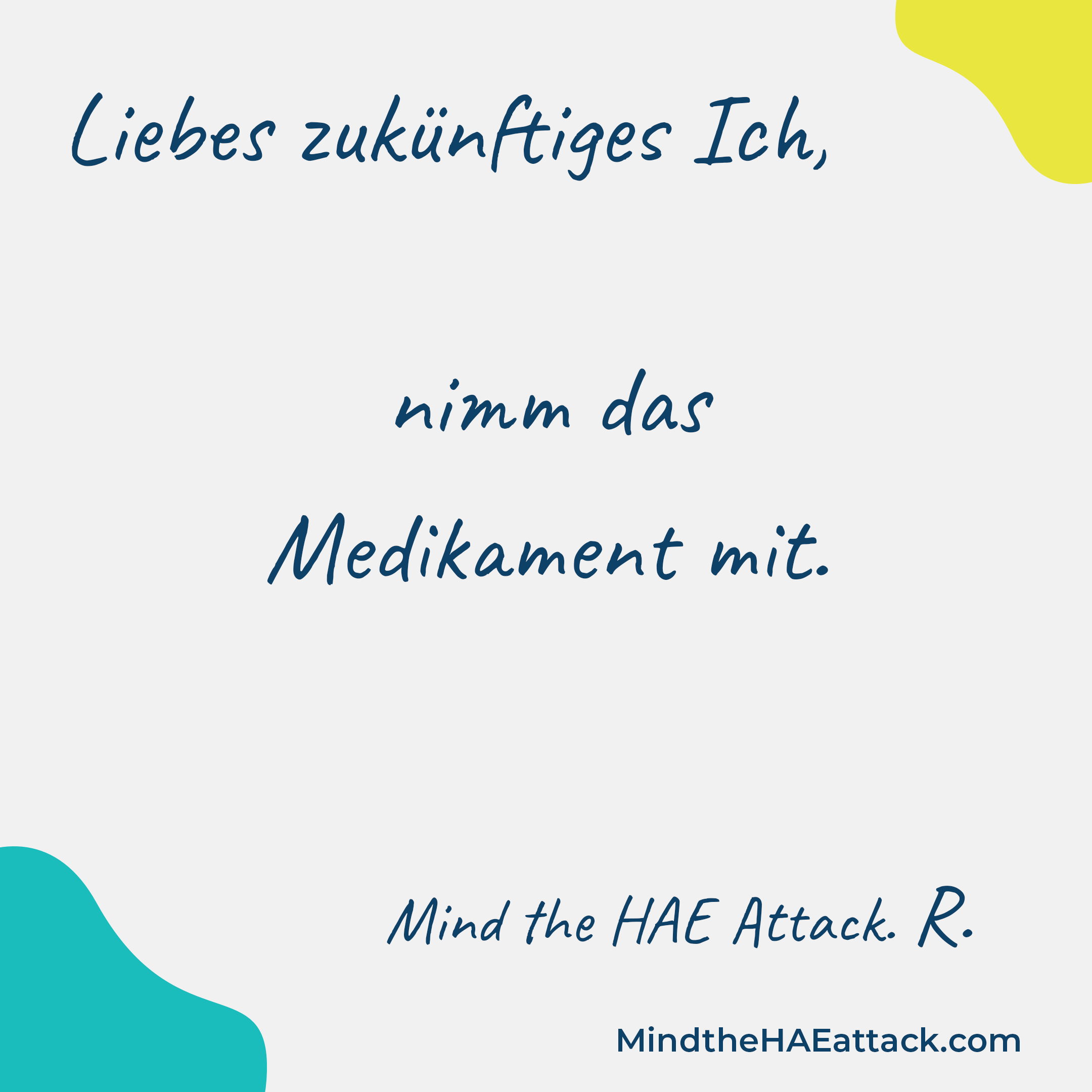 Erinnern Sie sich an Ihre letzte #HAE-Attacke? Mitglieder der HAE-Gemeinschaft schreiben Briefe an sich selbst und geben darin Ratschläge zur Behandlung der nächsten Attacke. Schreiben auch Sie einen Brief an Ihr zukünftiges Ich: https://bit.ly/3ZmsVBy. #MindtheHAEattack macht die Belastung durch #HAE offensichtlich.