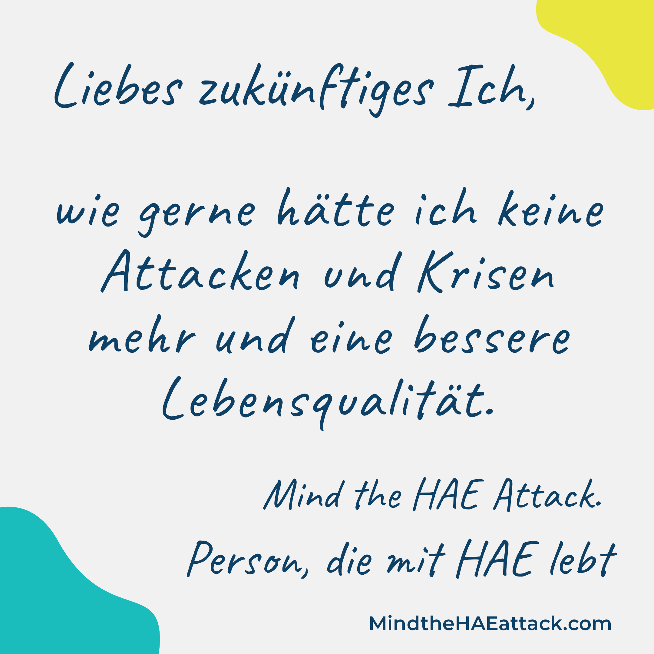 Erinnern Sie sich an Ihre letzte #HAE-Attacke? Mitglieder der HAE-Gemeinschaft schreiben Briefe an sich selbst und geben darin Ratschläge zur Behandlung der nächsten Attacke. Schreiben auch Sie einen Brief an Ihr zukünftiges Ich: https://bit.ly/3ZmsVBy. #MindtheHAEattack macht die Belastung durch #HAE offensichtlich.