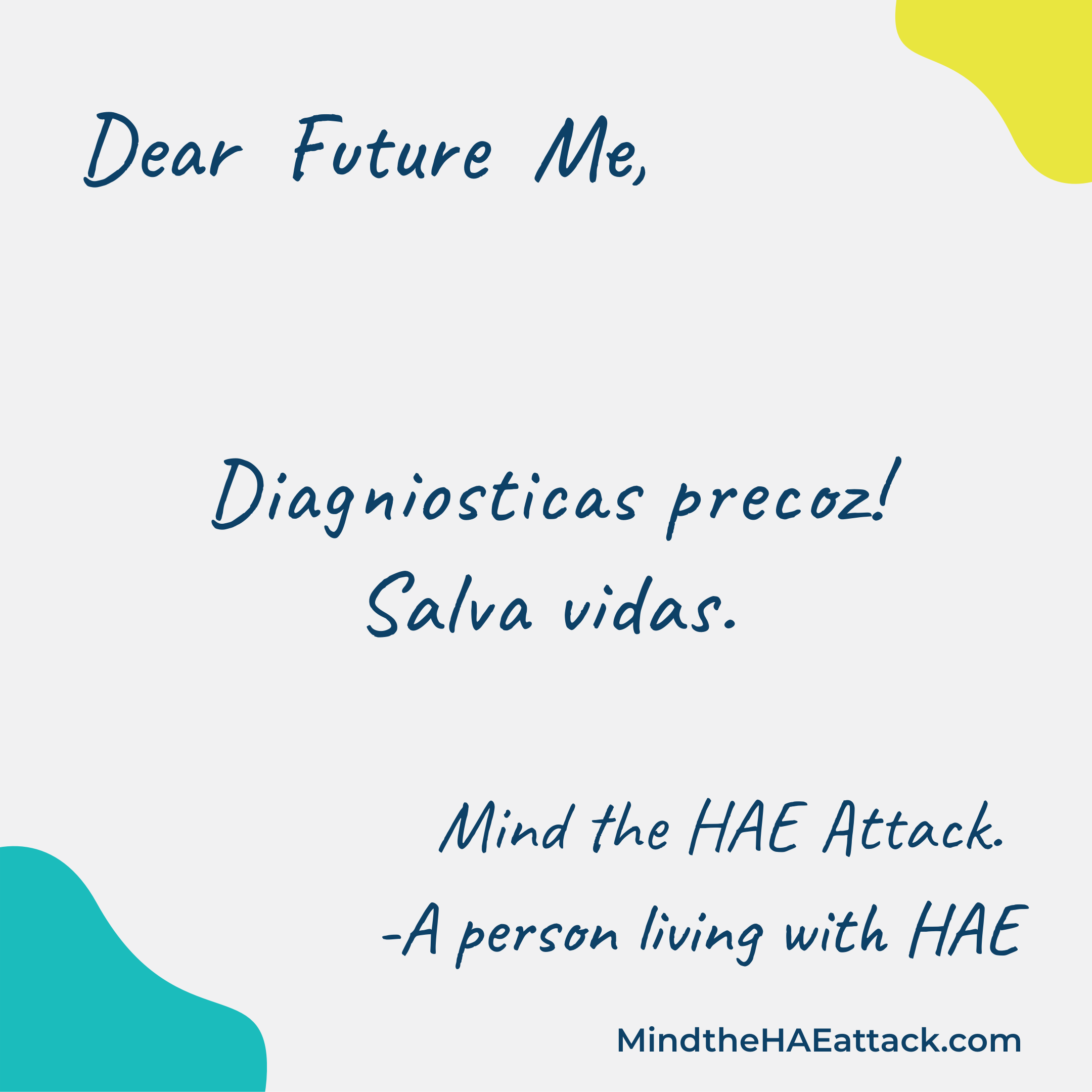 Erinnern Sie sich an Ihre letzte #HAE-Attacke? Mitglieder der HAE-Gemeinschaft schreiben Briefe an sich selbst und geben darin Ratschläge zur Behandlung der nächsten Attacke. Schreiben auch Sie einen Brief an Ihr zukünftiges Ich: https://bit.ly/3ZmsVBy. #MindtheHAEattack macht die Belastung durch #HAE offensichtlich.