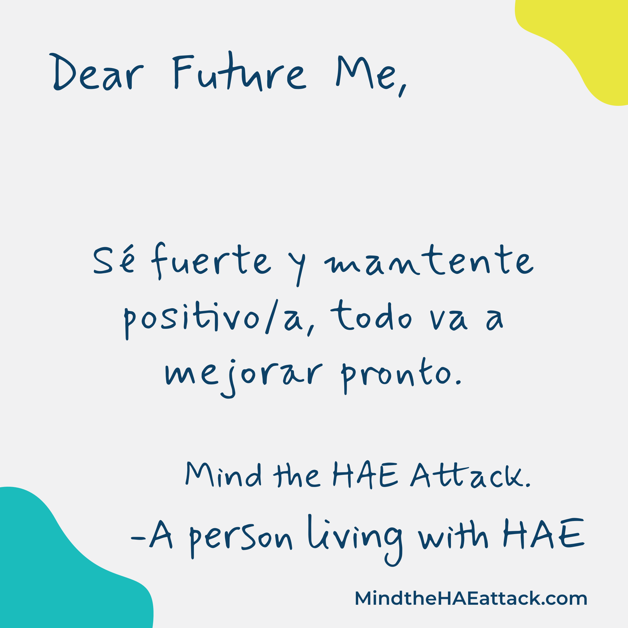 Erinnern Sie sich an Ihre letzte #HAE-Attacke? Mitglieder der HAE-Gemeinschaft schreiben Briefe an sich selbst und geben darin Ratschläge zur Behandlung der nächsten Attacke. Schreiben auch Sie einen Brief an Ihr zukünftiges Ich: https://bit.ly/3ZmsVBy. #MindtheHAEattack macht die Belastung durch #HAE offensichtlich.