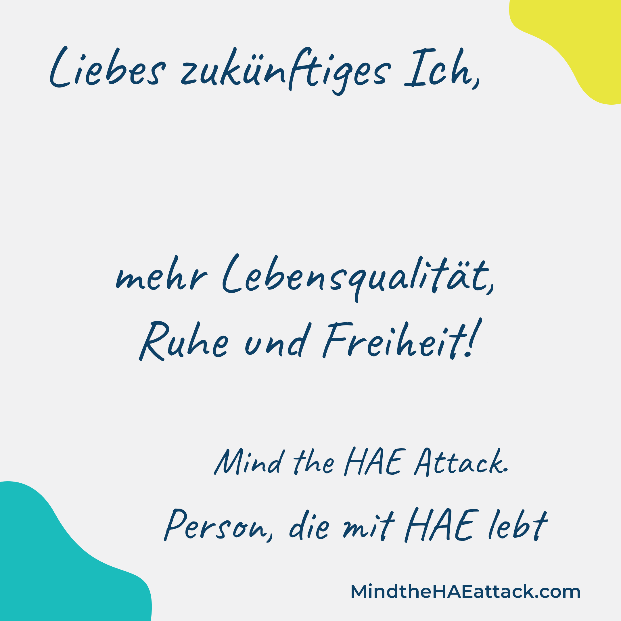 Erinnern Sie sich an Ihre letzte #HAE-Attacke? Mitglieder der HAE-Gemeinschaft schreiben Briefe an sich selbst und geben darin Ratschläge zur Behandlung der nächsten Attacke. Schreiben auch Sie einen Brief an Ihr zukünftiges Ich: https://bit.ly/3ZmsVBy. #MindtheHAEattack macht die Belastung durch #HAE offensichtlich.