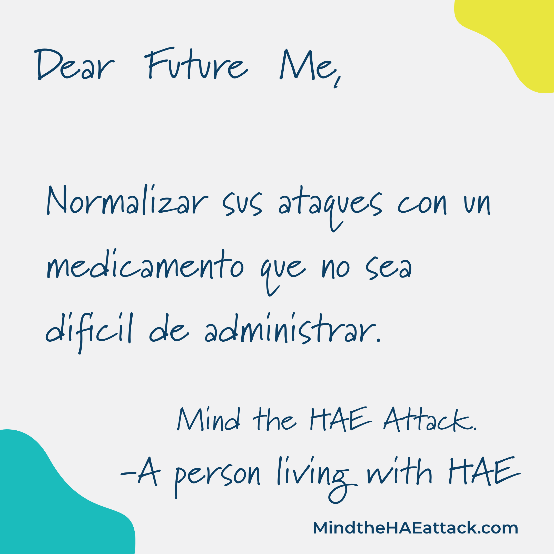 Erinnern Sie sich an Ihre letzte #HAE-Attacke? Mitglieder der HAE-Gemeinschaft schreiben Briefe an sich selbst und geben darin Ratschläge zur Behandlung der nächsten Attacke. Schreiben auch Sie einen Brief an Ihr zukünftiges Ich: https://bit.ly/3ZmsVBy. #MindtheHAEattack macht die Belastung durch #HAE offensichtlich.