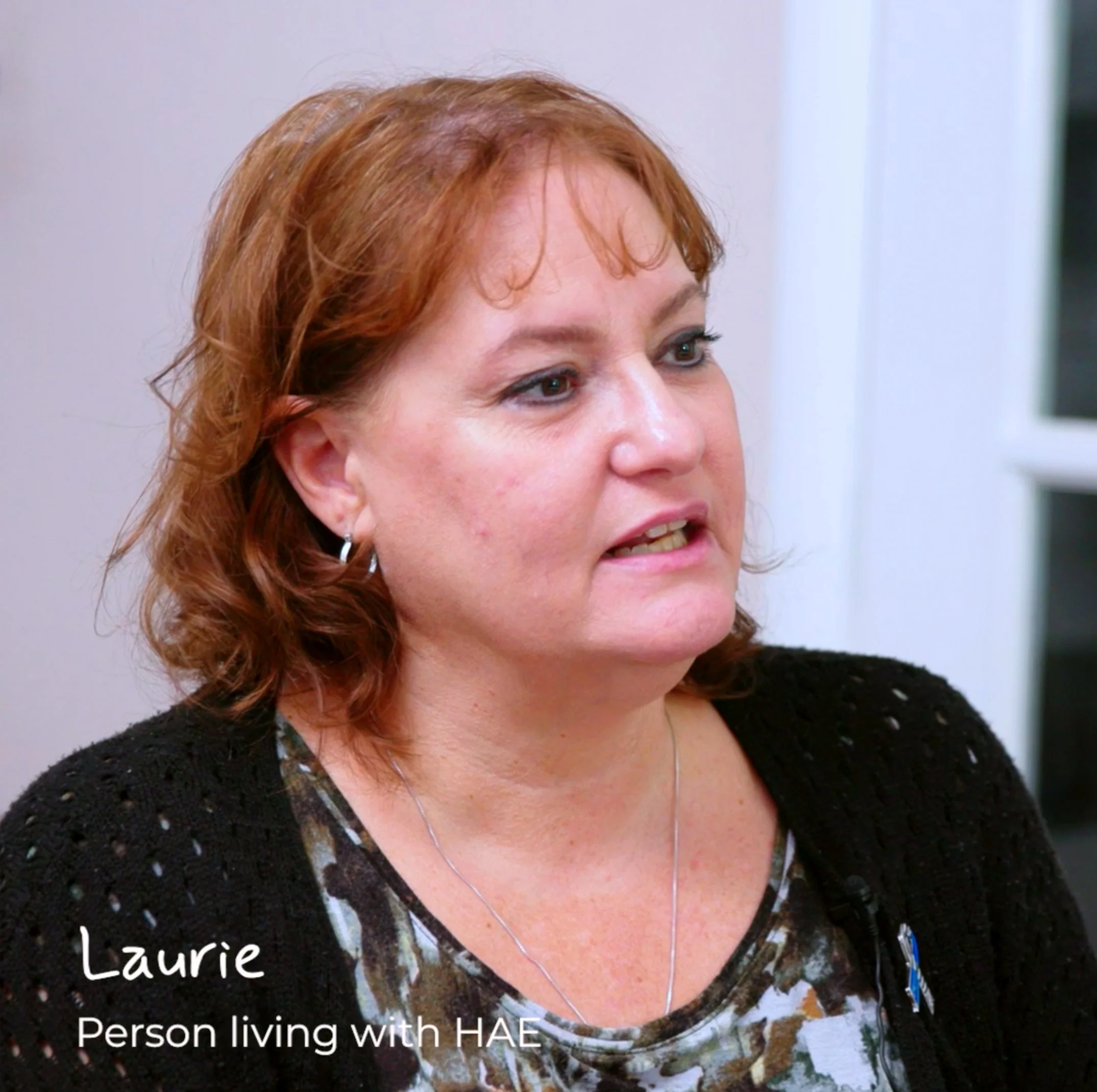 Video preview thumbnail of Laurie, a real person living with HAE, sharing her story about keeping on-demand treatment on hand.